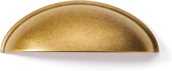 khtumeware 10 Pack 3" Antique Brass Drawer Pulls Cabinet Cup Pulls Vintage Kitchen Hardware Cabinet Handles Drawer Handles Knobs 3 inch Hole Center
