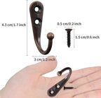 POZEAN 40 Pack Wall Hooks for Hanging, Heavy Duty Small Coat Hooks Wall Mounted for Living Room, Bathroom, Kitchen, Bedroom for Key, Cup, Bag, Hat, Scarf, and More (Oil Rubbed Bronze)