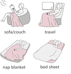 LOMAO Sherpa Fleece Blanket Fuzzy Soft Bed Blanket Dual Sided Throw Blanket fit Couch Sofa (Pink,51x63)