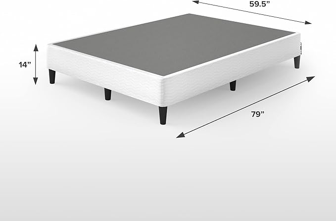 ZINUS Keenan Metal Mattress Foundation, Standing Box Spring, Headboard Brackets Included, Easy Assembly, Queen