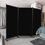 Room Divider, 3 Panel Folding Privacy Screens with Wider Support Feet, 6 Ft Portable Room Partition for Room Separator, 102" W X 71" H, Black