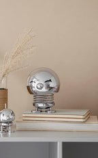 Hoptimist Bumble, Home Decor Ornament - Danish Design, Plastic W/Metal Spring, Small Chrome- Creates Cheerful Movement