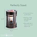 Candle Warmers Etc. Vintage Bulb Illumination Fragrance Warmer- Light-Up Warmer for Warming Scented Candle Wax Melts and Tarts to Freshen Room, Brown Mission