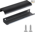 JOOJA 5 Pack Modern Style Finger Edge Pull Furniture Drawer Handles Hidden Cabinet Kitchen Drawer Handles Knobs, Black 150(128) mm