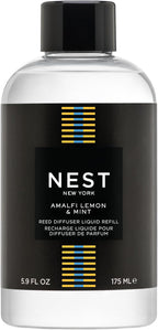 NEST New York Reed Diffuser Liquid Refill, Amalfi Lemon & Mint - 5.9 fl oz - Fragrance for Up to 90 Days - Flame Free
