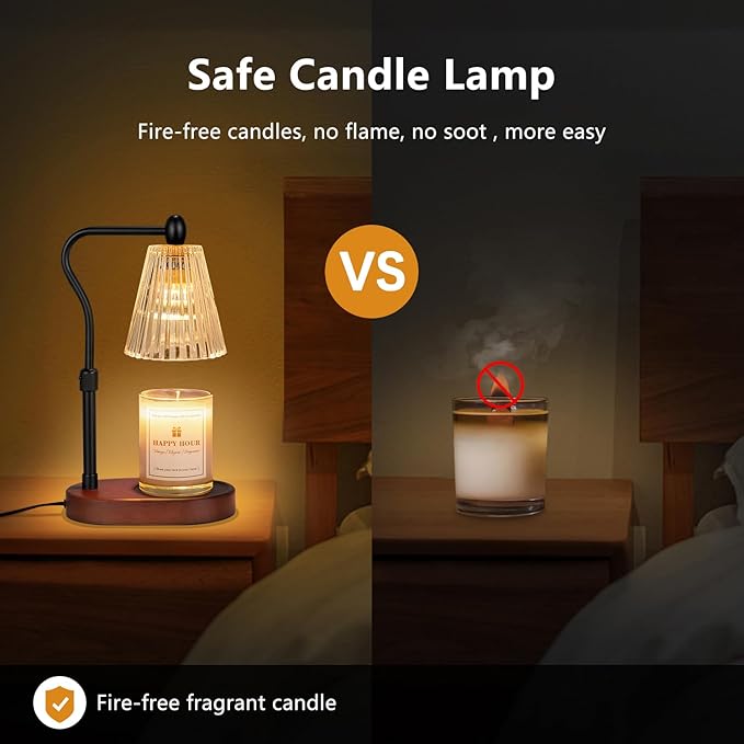 Candle Warmer Lamp, with Timer and Dimmer, Adjustable Height, Christmas Birthday Gifts for Women Mom, House Warming Gifts, Home Decor, Thanksgiving Decorations,Wax Warmer for Scented Jar Candles