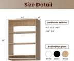 ROOMTEC 19.5" Medium Hanging Closet Unit, Modular Closet System with Hanging Rod, Wardrobe Organizer for Bedroom or Walk-in Closet, Wall Mounted, Customizable Clothes Storage Unit, Wood
