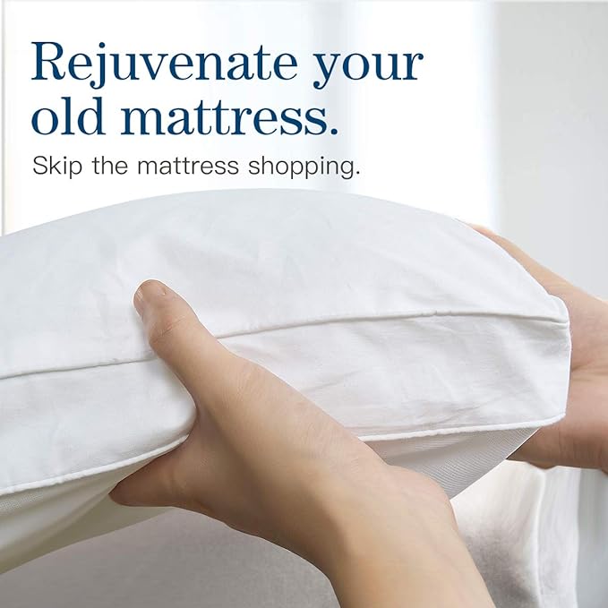 COONP Twin XL Mattress Topper, Extra Thick Pillowtop, Cooling Plush Mattress Pad Cover Cotton Top Bed Topper Protector with 8-21 Inch Deep Pocket