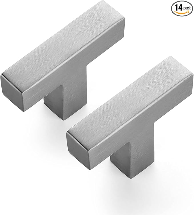 Ravinte 14 Pack 2 inch Length Square Cabinet Pulls Brushed Nickel Stainless Steel Kitchen Drawer Pulls Cabinet Handles Cupboard Handles