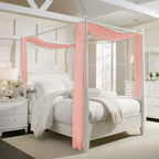 RYB HOME Long Sheer Curtains Scarf for Wedding Canopy Bed Kids Room Birthday Party Backdrop Outdoor Indoor Decor Long Scarf Windows Valance, 60 x 216 in per Panel, 1 Pair, Peach