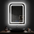 LED Bathroom Mirror, 24"x 32" LED Mirror with Lights for Bathroom, Lighted Vanity Mirrors for Wall, Anti-Fog, Dimmable, Tempered Glass, Memory Function, 3 Colors, Safe Use (White)