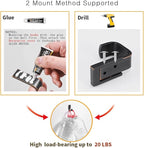 BESy Brass Clothes Hook Single Towel Hook for Bathroom Kitchen Garage Square Style Robe Hooks Coat and Hat Hook, Self Adhesive with Glue or Wall Mounted with Screws, Oil Rubbed Bronze
