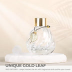 4Pcs Reed Diffuser Set with Metal Golden Decoration, 3.5oz Empty Reed Diffuser Bottles with 20Pcs Reed Diffuser Sticks, Unique Design Bottles for Home and Office(Twill)