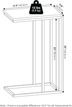Furinno CAMNUS Side Table Set of 2, C-Shape Sofa End Table for Couch, Metal Frame Night Stand, Bedside Table, for Living Room, Bedroom, French Oak Grey