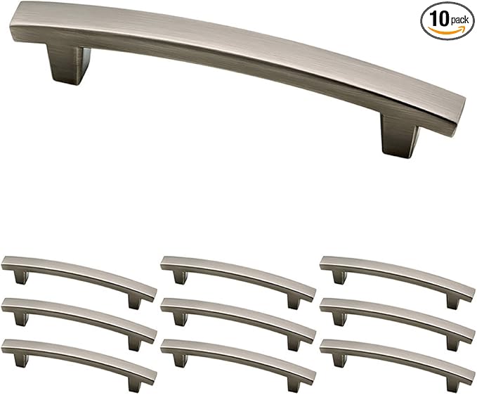 Franklin Brass (10-Pack) – Heirloom Silver Cabinet Handles, 4 Inch Hole Center, Pulls for Drawers, Kitchen Cabinet Door, Dressers | Pierce
