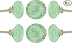 Perilla Home Set of 6 Bubble Knobs - Decorative Light Green Crystal Knobs - Glass Knob for Home Decor, Interior, Kitchen Cabinet, Hardware, Cupboard, Door, Dresser, Wardrobe and Drawer Pulls Handles