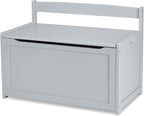 Melissa & Doug Toy Chest, Wooden Toy Storage Box with Safety-Hinged Lid, Kids Toys Storage Organizer for Playroom, Bedroom, & Montessori Classroom Furniture for Boys & Girls Ages 3+, Gray