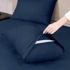 Mejoroom Twin Sheet Set - Hotel Collection Twin Sheets - Bedding Sheets & Pillowcases with Deep Pocket Fitted Sheet, Breathable, Wrinkle & Fade Resistant - 3 Piece(Navy)