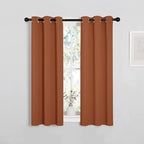 NICETOWN Burnt Orange Window Curtains Blackout Drapes, 1 Pair, 29 by 40 inches, Thermal Insulated Solid Grommet Blackout Curtains/Draperies for Cafe