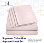 Twin XL Size Bed Sheets - 4 Piece 1500 Supreme Collection Fine Brushed Microfiber Deep Pocket Twin X-Large Sheet Set Bedding - 1 EXTRA PILLOW CASES, GREAT VALUE, Twin XL, Pale Pink