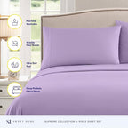 Full Size Sheet Sets - Breathable Luxury Sheets with Full Elastic & Secure Corner Straps Built In - 1800 Supreme Collection Extra Soft Deep Pocket Bedding Set, Sheet Set, Full, Lavender