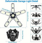 2 Packs LED Garage Light, Super Bright Screw in E26/E27 Ceiling Shop Work Lamp, 260W 26000 Lumen Deformable Basement Bulb Fixture with 10+1 Adjustable Panels, Lighting for Workshop, Attic