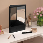 Non-Reversing Mirror, Professional Mirror Non-reversing Precision True Vanity Makeup Mirrors Non-Magnifying Tabletop Mirrors for Accurate Reflections (Black, S)
