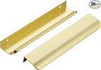 Ravinte Hardware 20 Pack Gold Cabinet Handles, 7.8 Inch (200mm) Finger Edge Pulls, 6-1/4 Inch Hole Center, Finger Pulls for Cabinets
