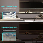 16.4ft COB LED Strip Lights 6000K White Dimmable DC 24V Flexible LED Tape Light for Bedroom, with Remote and app Control LED Light Strip,for DIY Home Decoration