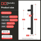 homdiy Black Cabinet Handles 20Pack 3-3/4inch Hole Center Kitchen Drawer Pulls and Knobs Stainless Steel Cabinet Hardware for Bathroom, Cupboard