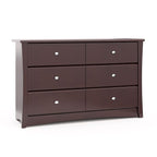 Storkcraft Crescent 6-Drawer Dresser (Espresso) – GREENGUARD Gold Certified, Brown Dresser for Bedroom, Kids & Nursery Storage Chest, Safety Interlocking Drawers, Pre-Installed Tracks, Kids Chest