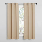 NICETOWN Room Darkening Curtain Panels for Living Room, Thermal Insulated Grommet Room Darkening Draperies/Drapes for Window (Biscotti Beige, 2 Panels, W34 x L63 -Inch)