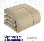 Twin Comforter Set with Sheets - 5-Piece Bedding Collection - 1 Comforter, 1 Fitted Sheet, 1 Flat, 2 Pillowcases - Deep Pocket - Soft & Breathable Premium Quality - Ideal for All Seasons, Taupe