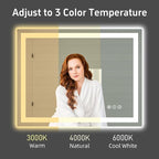 48"x 36" LED Bathroom Mirror with Lights, Double Lighting Sources Dimmable, Backlit + Front Lit, Anti-Fog, Lighted Bathroom Vanity Mirror for Wall(Horizontal/Vertical)