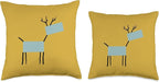 Cute Scandinavian Animals Designs Chic Deer Moose Scandinavian Elk Minimalism Reindeer Throw Pillow, 16x16, Multicolor