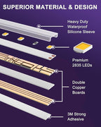 Outdoor LED Strip Lights Waterproof 2700K, 16.4ft IP67 High Density LED Tape Light Warm White, 600 LEDs, 252~300lm/ft, UL-Listed, 12V Dimmable Rope Lights for Balcony, Roof, Backyard, Patio, Garden