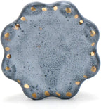 Perilla Home Set of 6 Begonia Knob Ceramic Decorative Begonia Round Knobs for Home Kitchen Cabinet Hardware Cupboard Door Dresser Wardrobe Drawer Pulls (Grey)