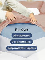 Extra Deep Full Sheet Set - 6 Piece Breathable and Cooling Sheets - Hotel Luxury Bed Sheets Set - Easy & Secure Fit - Soft, Wrinkle Free and Comfy Sheets Set - Mauve Sheet Set with Extra Deep Pockets