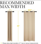 NICETOWN Room Darkening Curtain Panels for Cafe, Thermal Insulated Grommet Room Darkening Draperies/Drapes for Window (Biscotti Beige, 2 Panels, W34 x L45 inch)