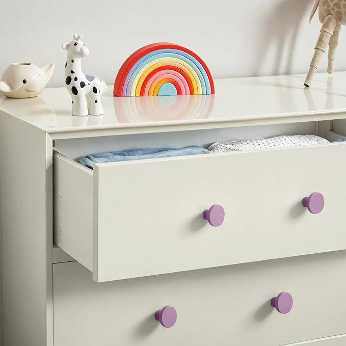 Ravinte 20 Pack Cabinet Knobs Purple Kitchen Cabinet Knobs Round Dresser Drawer Pulls Closet Door Pulls 1-1/5 Inch