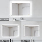 LED Bathroom Mirror with Lights 20x28 Inch, Stepless Dimmable Led Mirror for Bathroom Anti-Fog Memory Function Lighted Vanity Mirror Wall Mounted with Touch Button Horizontal/Vertical