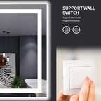 LOAAO 38"X38" LED Bathroom Mirror with Lights, Anti-Fog, Dimmable, Backlit + Front Lit, Lighted Bathroom Vanity Mirror for Wall, Memory Function, Tempered Glass, Shatter-Proof, ETL Listed