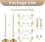 Sziqiqi 28In Floor Candelabra Tall Taper Candlestick for Candle and Floral Metal Candle Holders Table Centerpiece for Wedding Party Event Room