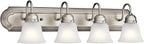 Kichler 30" 4-Light Vanity Bath Light in Brushed Nickel, Modern Bathroom Light with Clear Satin Etched Glass, (30" W x 8" H), 5338NIS