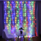 Fairy Curtain Lights,304 LED 9.8ftX9.8ft 30V 8Modes safety Window Lights with Memory for Home Wedding Christmas Party Family Patio Lawn Garden Bedroom Outdoor Indoor Wall Decorations(Multi ColoR)
