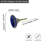 Perilla Home Marrakesh Mix Ceramic Knob (Set of 8) Decorative Knobs for Home Kitchen Cabinet Hardware Cupboard Door Dresser Wardrobe and Drawer Pulls