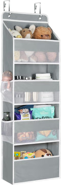 Univivi 4-Shelf Door Hanging Organizer Baby Door Storage Wall Mount Storage with 4 Large Pockets and 4 Side Mesh Pockets for Baby Stuff, Toiletries and Sundries
