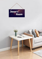 Personalized Sign Fantasy Universe Themed For Kids Room Nursery Door Decor,Custom Name Satrs Wall Art Decor Decorative Plate for Boys Bedroom Girls Room Baby Game Room
