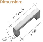 Ravinte 10 Pack 3 Inch Kitchen Square Cabinet Handles Satin Nickel Pulls Brushed Nickel Kitchen Cabinet Hardware Handles for Cupboard Drawer Pulls