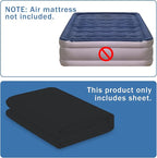 Bedecor Air Bed Sheets for Mattress Cover Removable Bed and Elastic Band Super Soft and Breathable & Deep up to 21" Black Queen